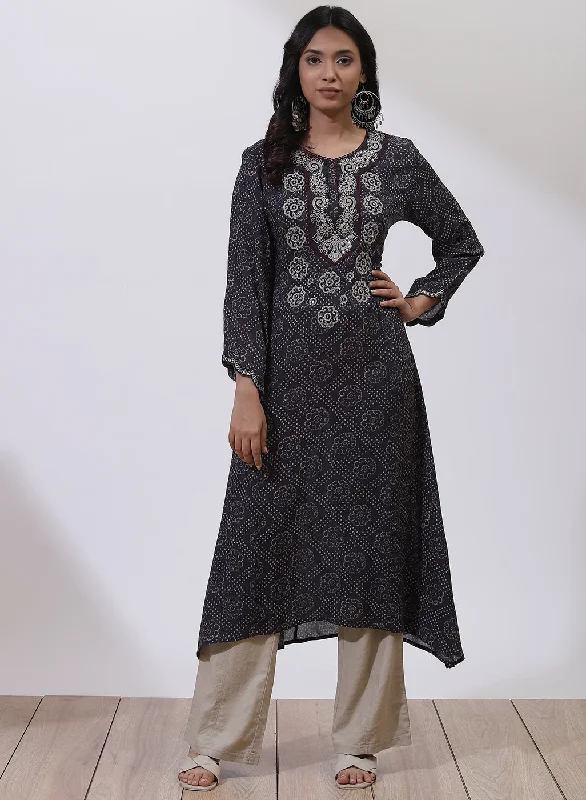 Cozy Comfort Style Sale Black Dhaage Collection Kurta With Embroidery