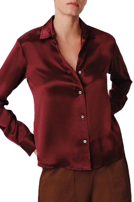 Retro Style Promotions ATM Silk Charmeuse Classic Shirt in Merlot