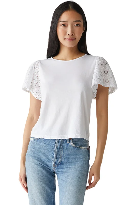 Sustainable Fashion Extravaganza Michael Stars Jenny Eyelet Flutter Sleeve Top