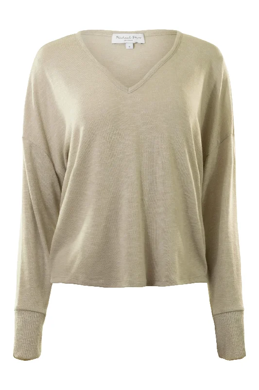 Street Style Discounts Michael Stars Patty V-neck Top in Oatmeal