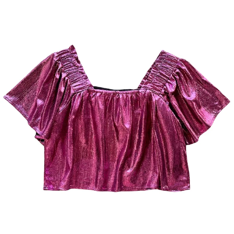 Vintage Style Deals Barbie Pink Flutter Top