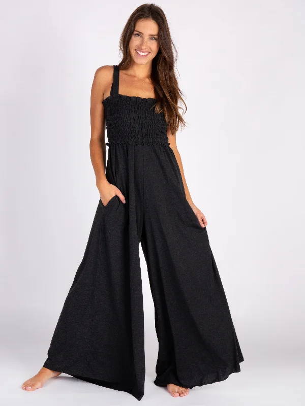 Urban Elegance Deals Harper Knit Jumpsuit - Charcoal