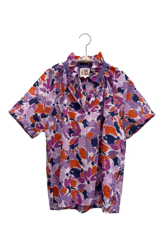 Best Deals Of The Season A Shirt Thing Margot Floral Shirt in Lavendar Navy