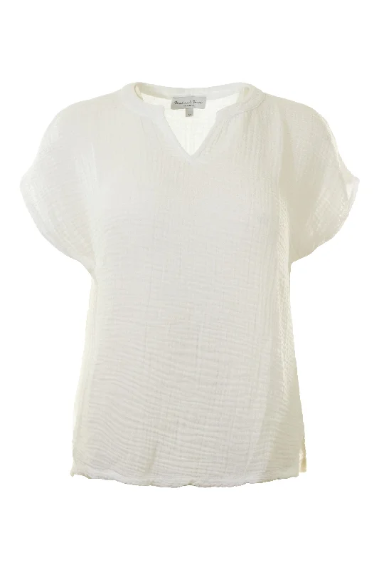 Best Sellers Michael Stars Naomi Split Neck Gauze Top