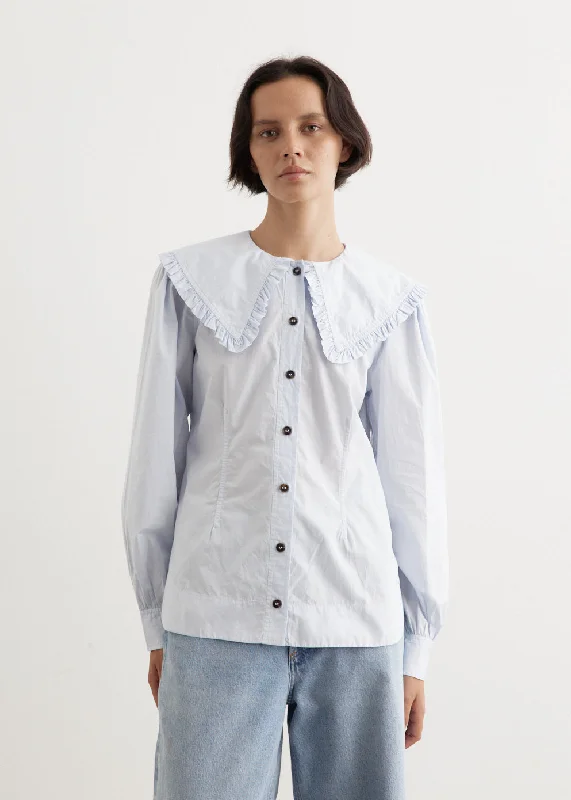 Daily Deals Cotton Poplin Frill Collar Shirt