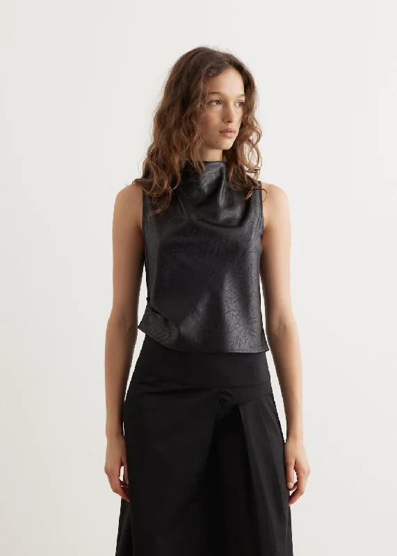 Fashion-Forward Reign Cowl Satin Top