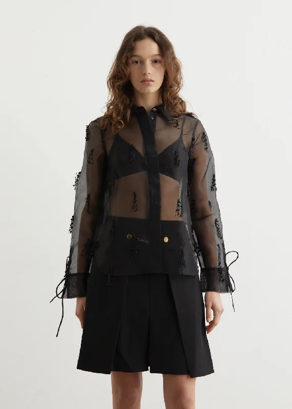 Huge Markdowns Fringed Organza Shirt