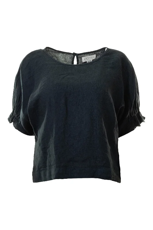 Chic Trend Collection Velvet Emily Linen Top in Shadow