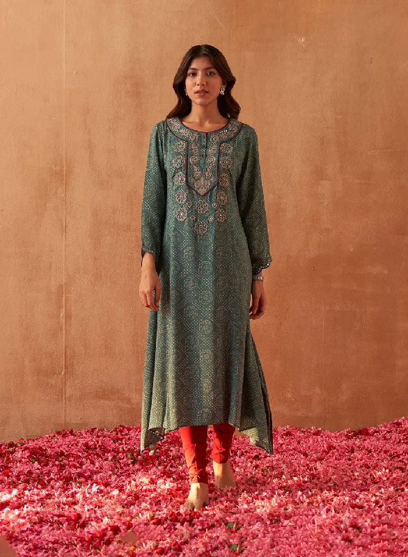 Edgy Fashion Deals Green Dhaage Collection Kurta With Embroidery