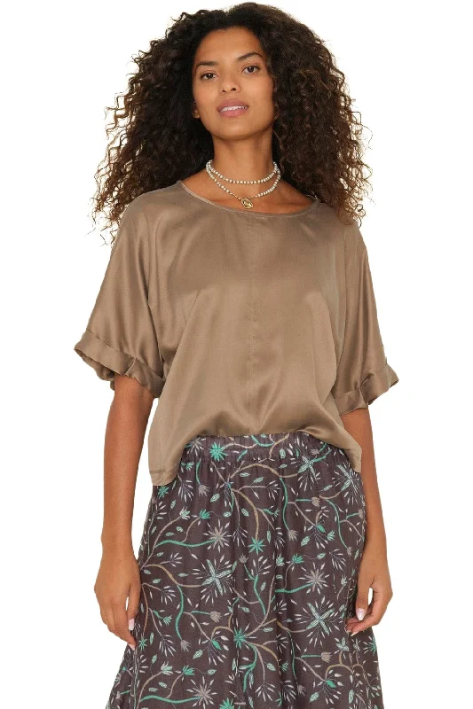 Fashion Frontiers Xirena Savoye Top in Cool Bronze