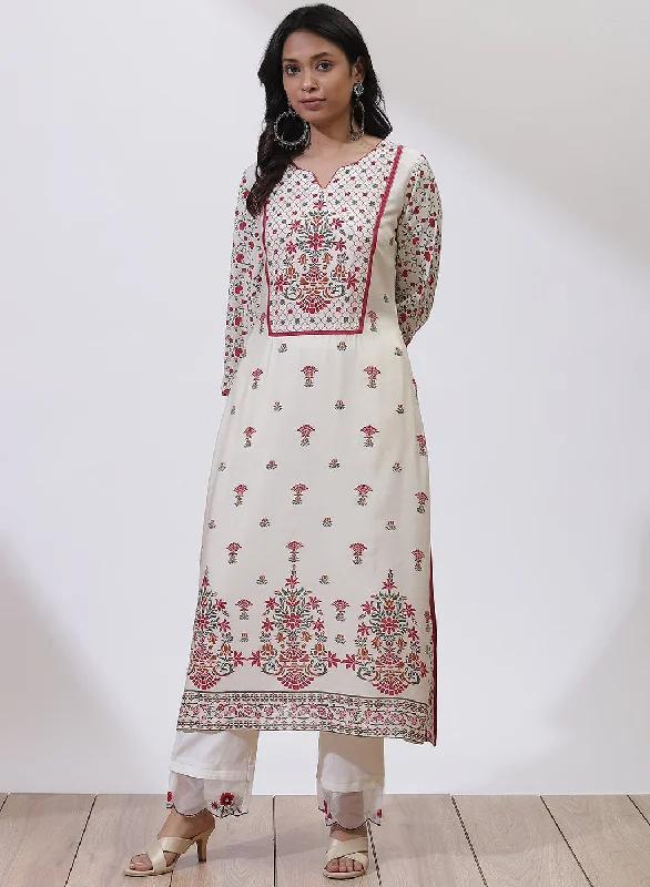 Classy Style Discounts Fuschia Alora Collection A-line Printed Kurta