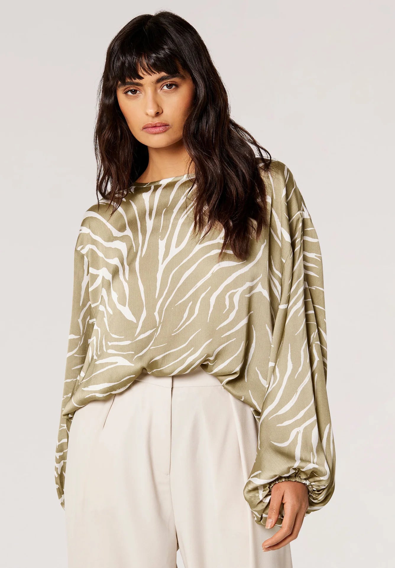 Spring Offer Zebra Satin Top