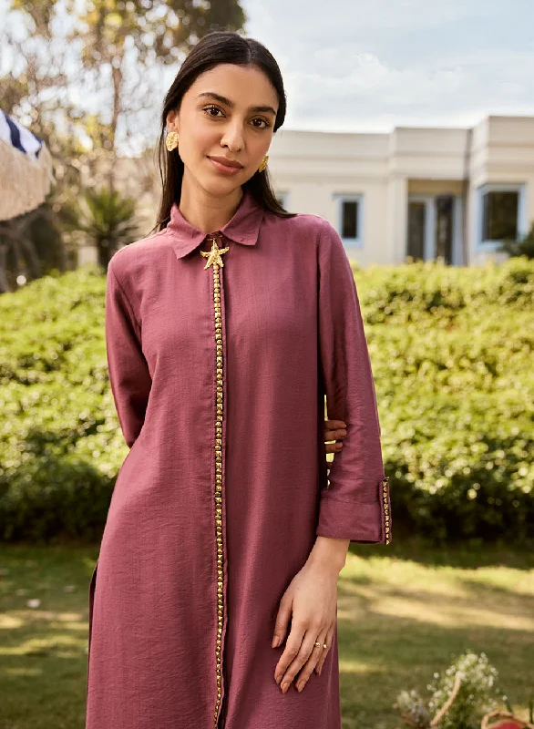 Discount Extravaganza Viona Pink Monochrome Kurta for Women