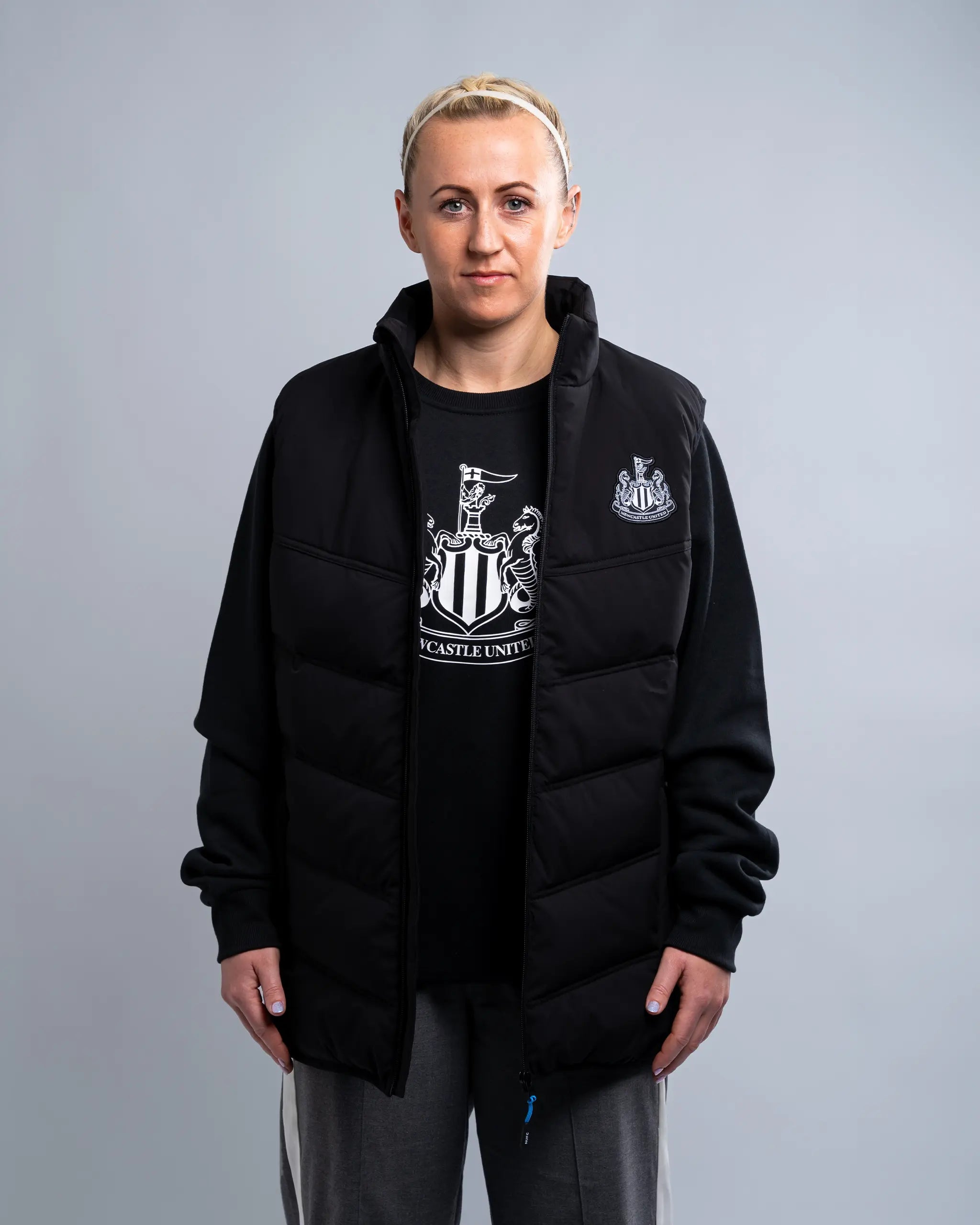 Discover Now Newcastle United Women's Black Longline Gilet