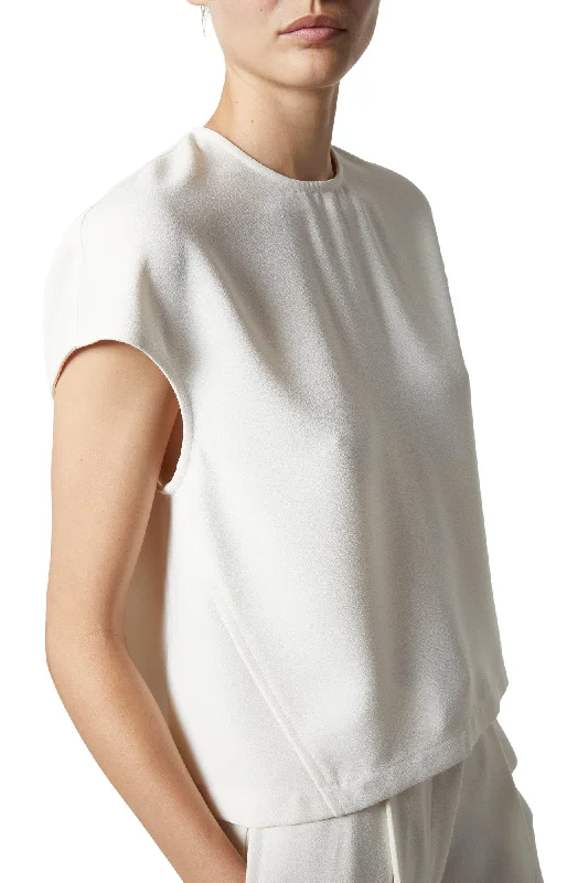 Clearance Sale, All Cheap Saint Art Soraya Cap Sleeve Top in Ivory Crepe