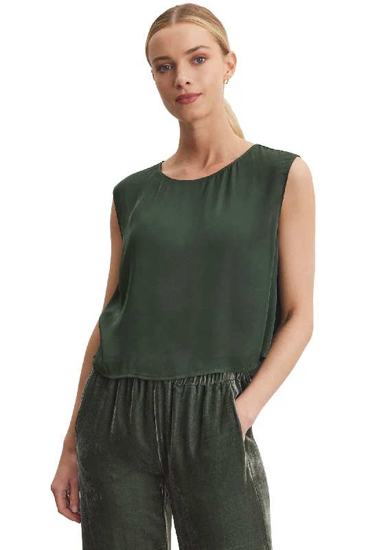 Luxury Fashion Discounts Velvet Bonny Satin Top in Marsh