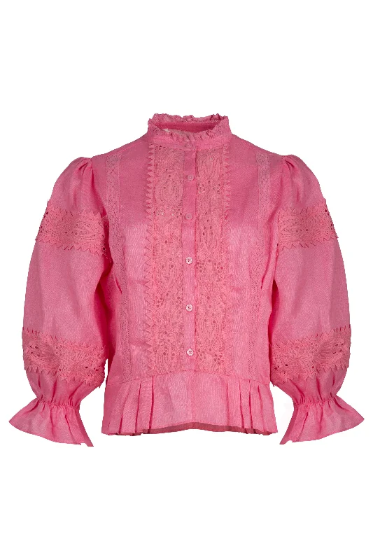 Get The Latest Trends In Lace You Didnt Know Pink Cotton Poplin Shirt