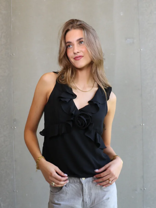 Flirty Fashion Discounts NOELLE FLÆSE TOP - SORT