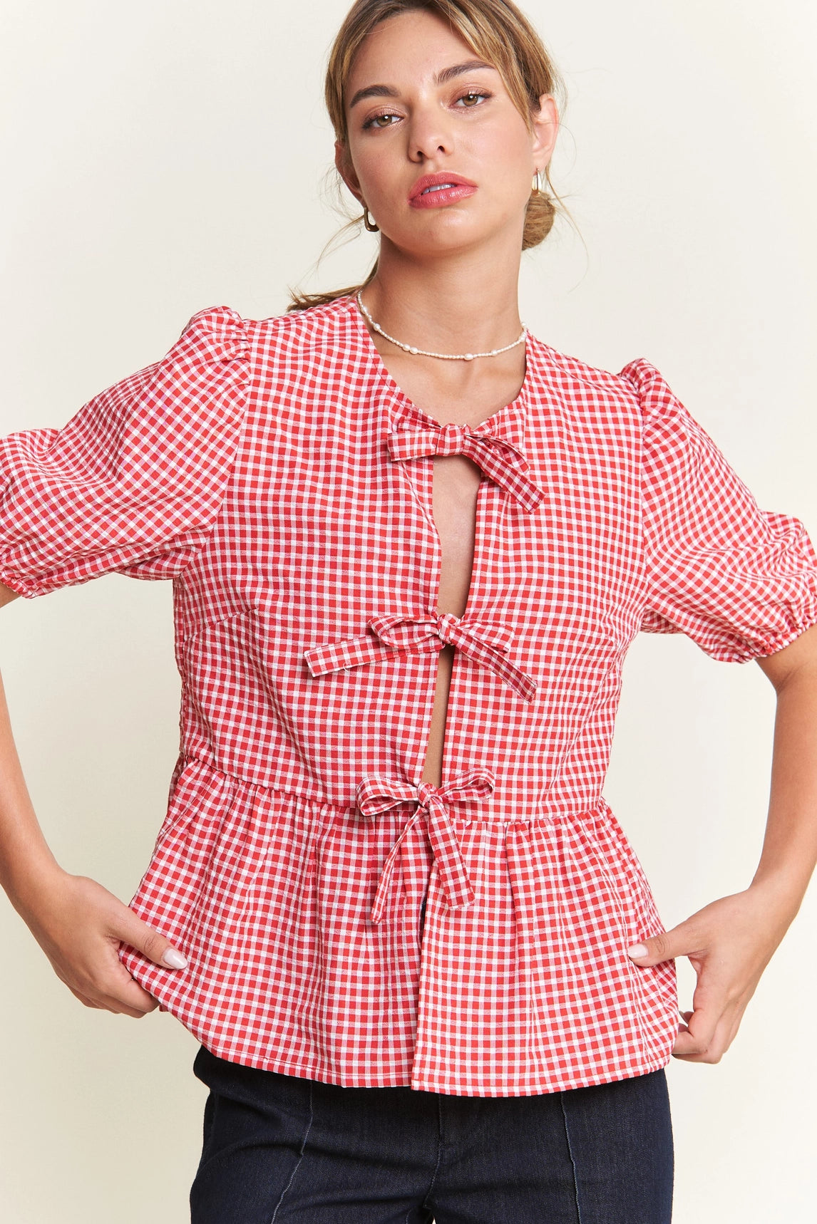 Best-Sellers Poppy Gingham Tie Top