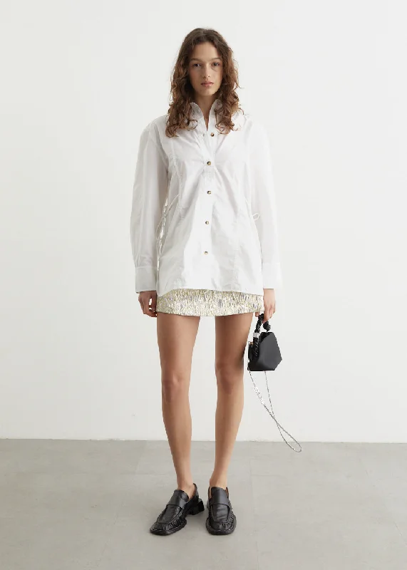 Discover Now Cotton Poplin Oversized Tie String Shirt