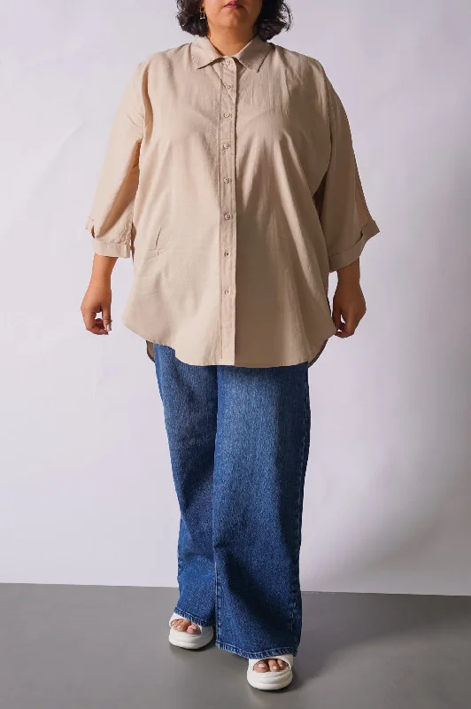 Don't Miss Out CURVE SAFARI LINEN SHIRT