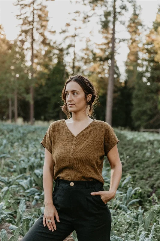 Shop Sales Dolman Top in Golden Checker