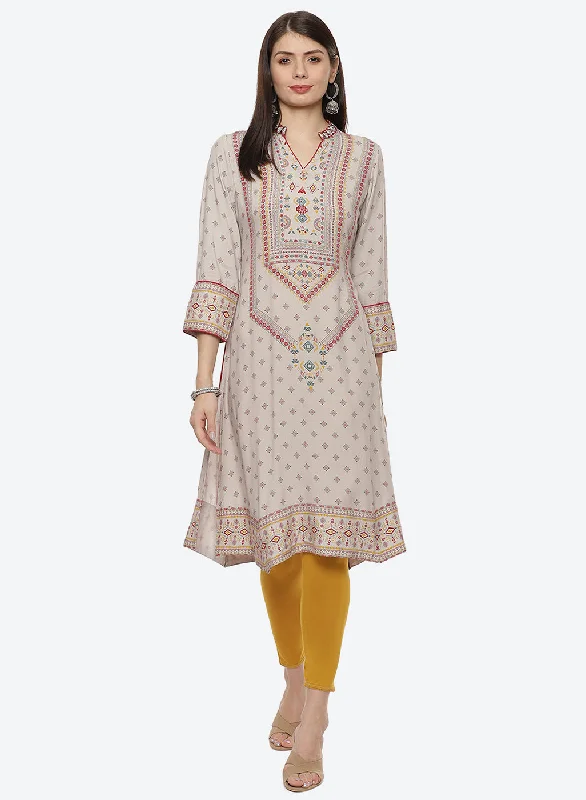 Casual Yet Chic Sales Pink and Orange Phool Collection A-line Kurta