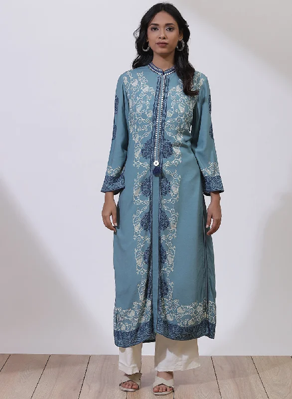 Low Price Special Sky Blue Printed Nargis Kurta