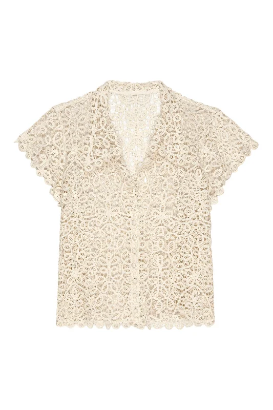 Elegant Style The Great Lattice Top in Cream