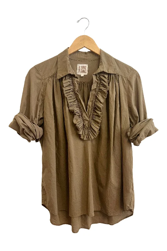 Browse Our Top Products A Shirt Thing Celine Top in Khaki