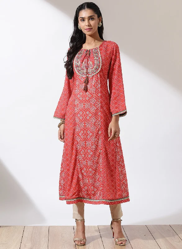 Classic Chic Deals Orange Dhaage Collection Printed Kurta