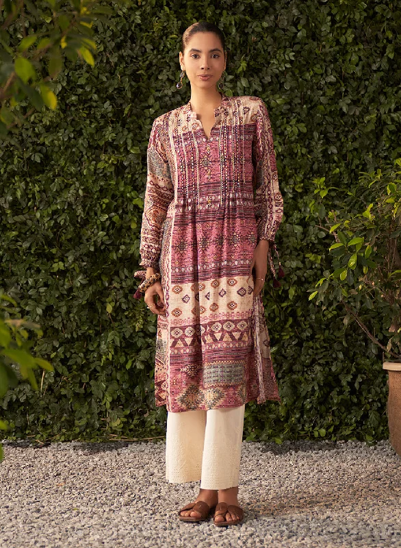 Fashion-Forward Offers Ivy Burgundy Printed Shantoon Kurta for Women