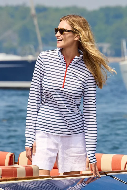 Limited Stock, Big Sale Zip Front Tortola Compass UPF50 Top - Night Sky Stripe