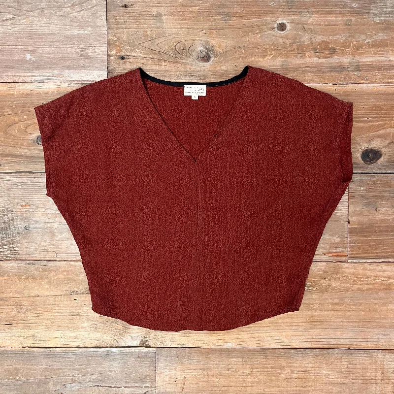 Inspired By You, Designed For You Dolman Top in Red Jacquard