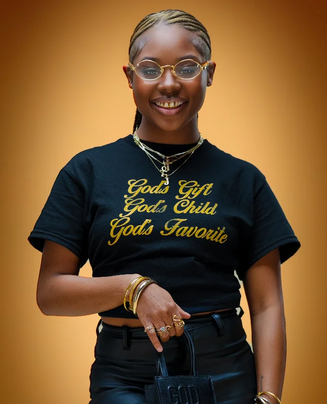 Limited Time Deal God's Gift God's Child God's Fav (Black/Gold)