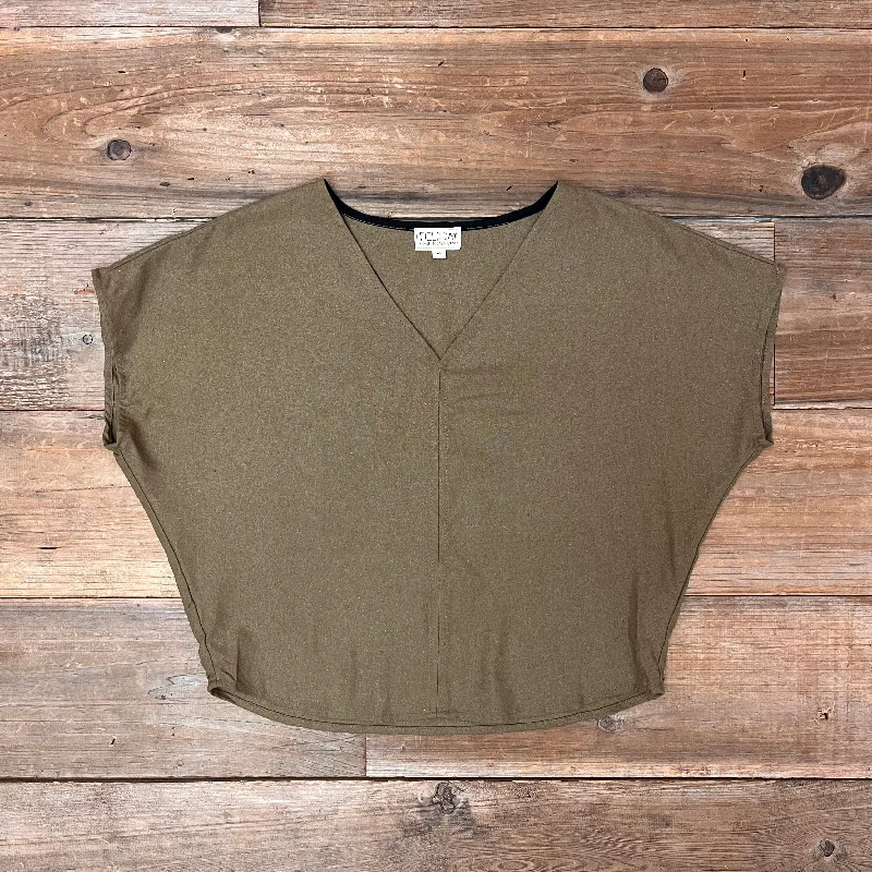 Flash Sale Fever Dolman Top in Olive Raw Silk