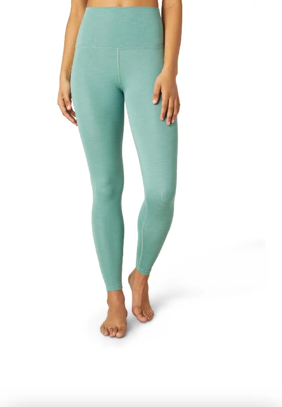 Spacedye High Waist Legging In Mermaid Green Heather