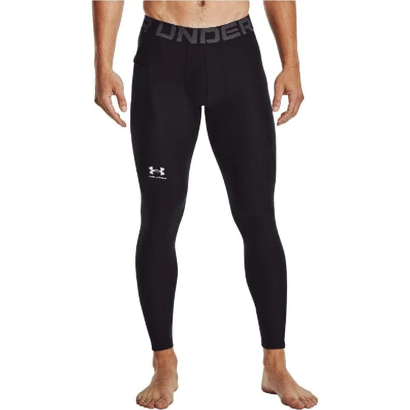 Under Armour HeatGear Compression Mens Long Running Tights - Black