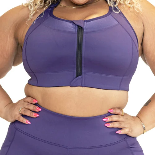 Front Zipper Bra | Eggplant